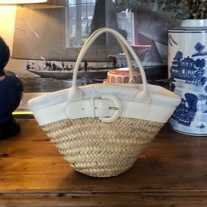 Furla Straw Bag with cream trim
